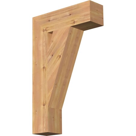Ekena Millwork Traditional Block Smooth Bracket, Western Red Cedar, 5 1/2"W x 20"D x 32"H BKT06X20X32TRA05SWR